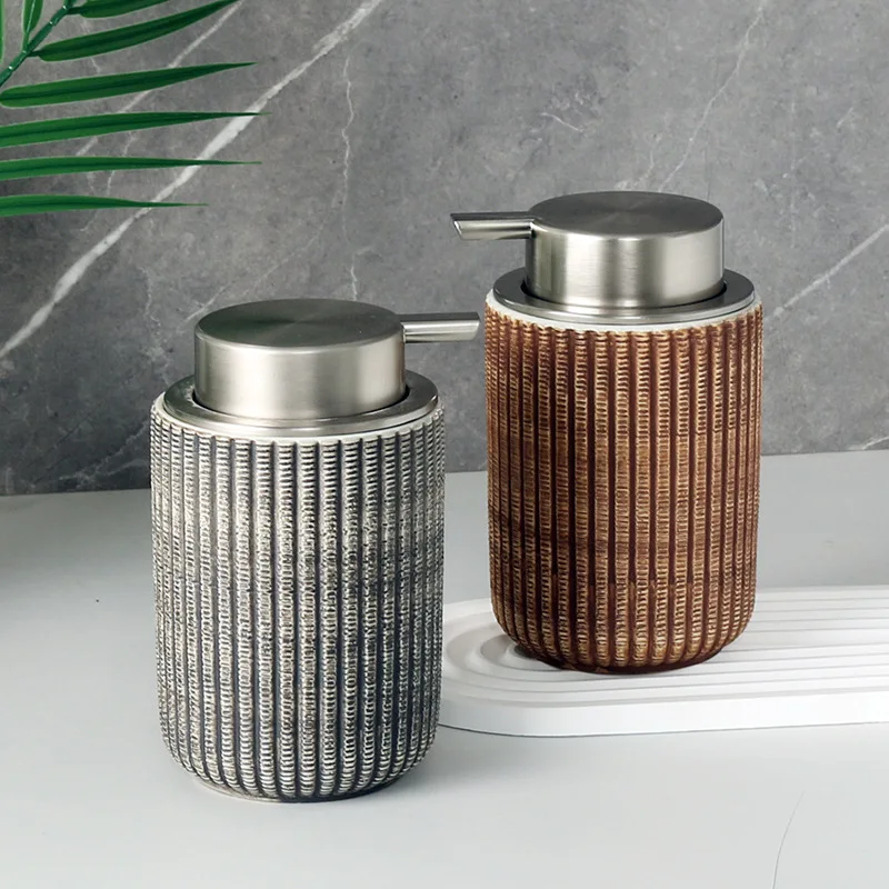 

Ceramic Foaming Bottle Large Capacity Facial Cleanser Press Pump Dispenser Bathroom Accessories