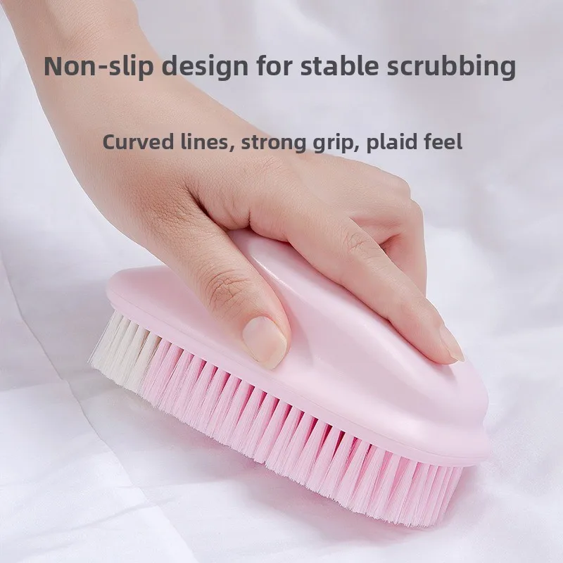 1PC Handheld Stiff Bristle Plastic Brush Multi-functional Household Shoe Wash Cleaning Brush for Laundry and Bathroom
