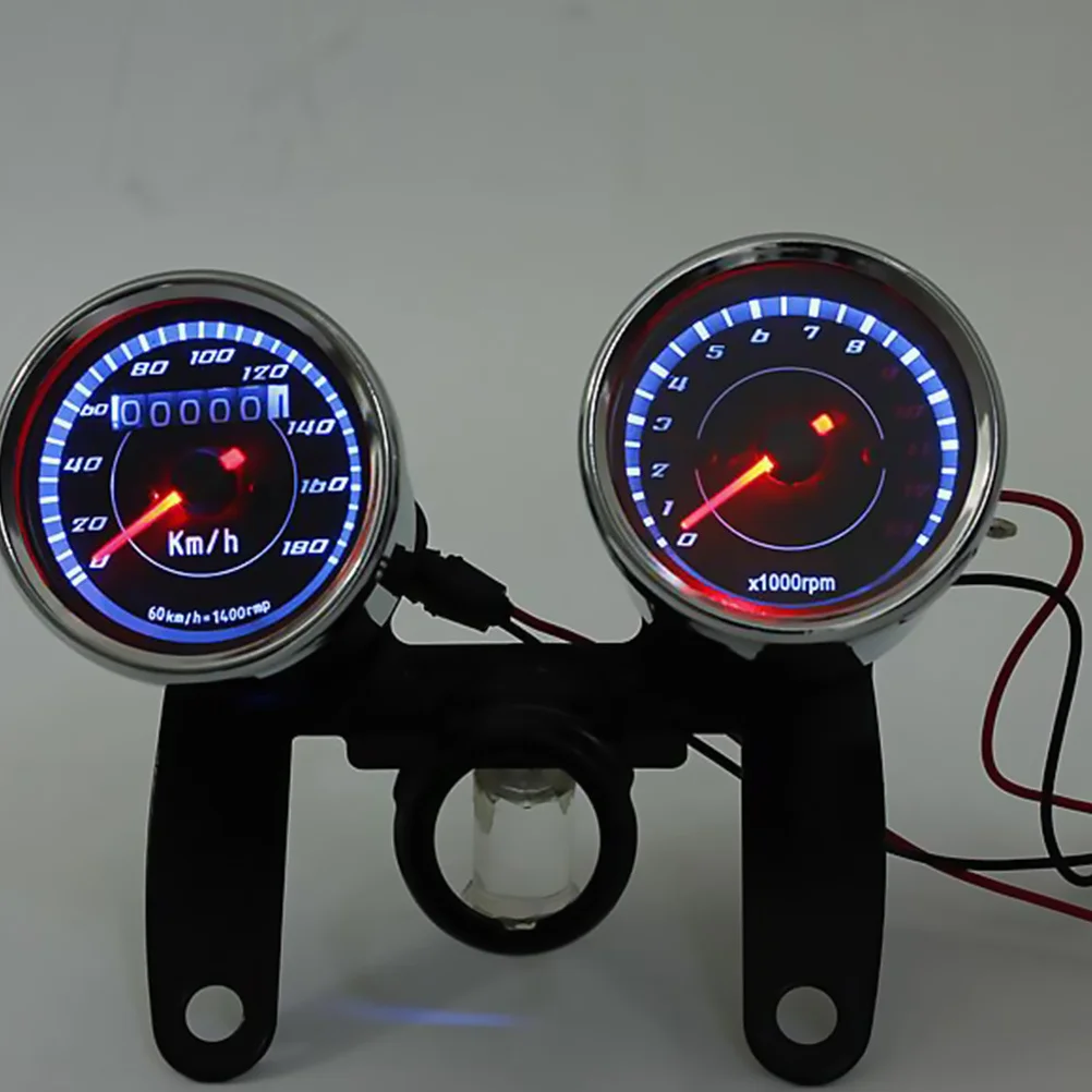 

12V Two in One Motorcycle LED Tachometer Durable Speedometer Easy Install Long Lasting ABS Material Night Visibility