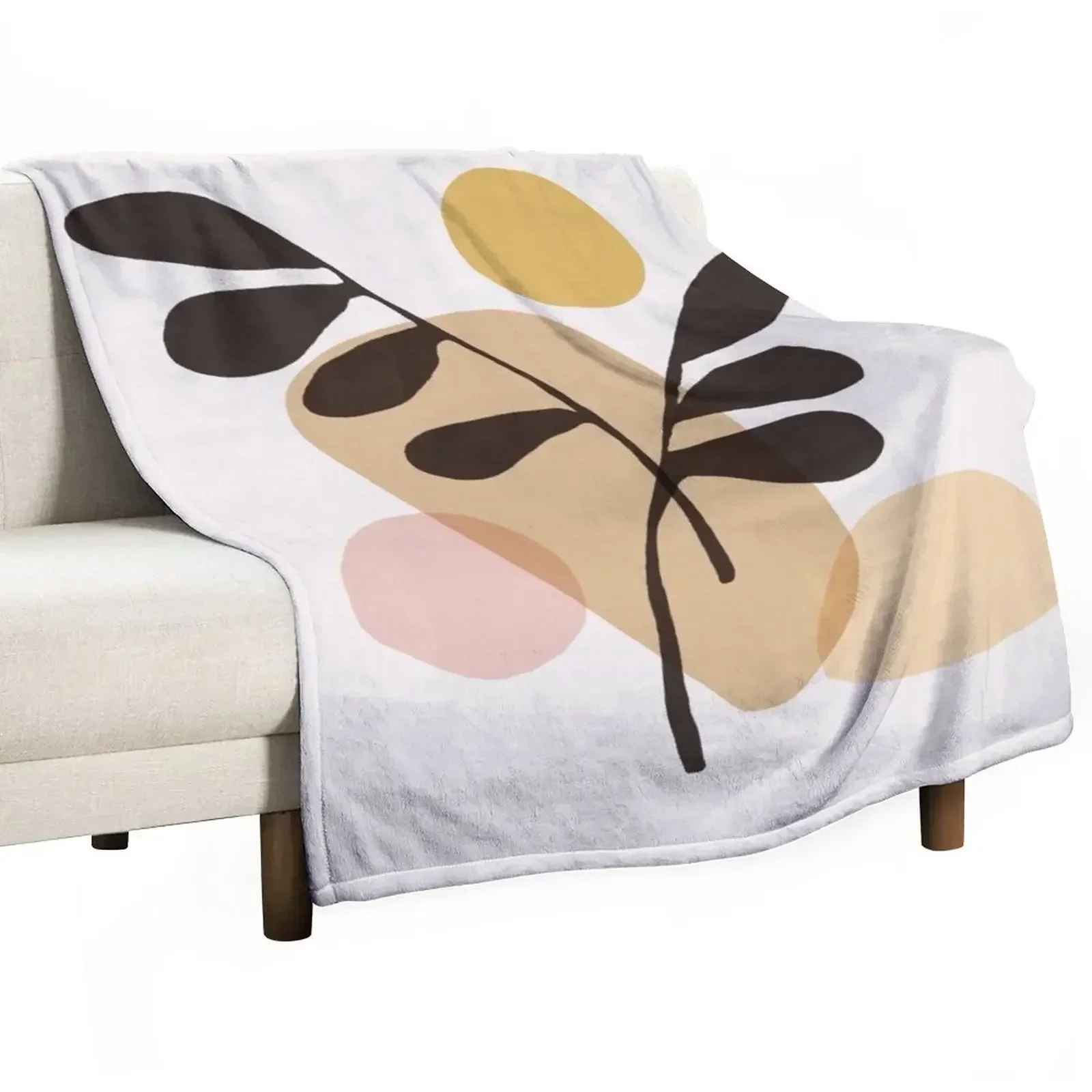 

Abstraction_Bohemian_PLANTS_SUN_ART Throw Blanket valentine gift ideas Bed Fashionable Blankets