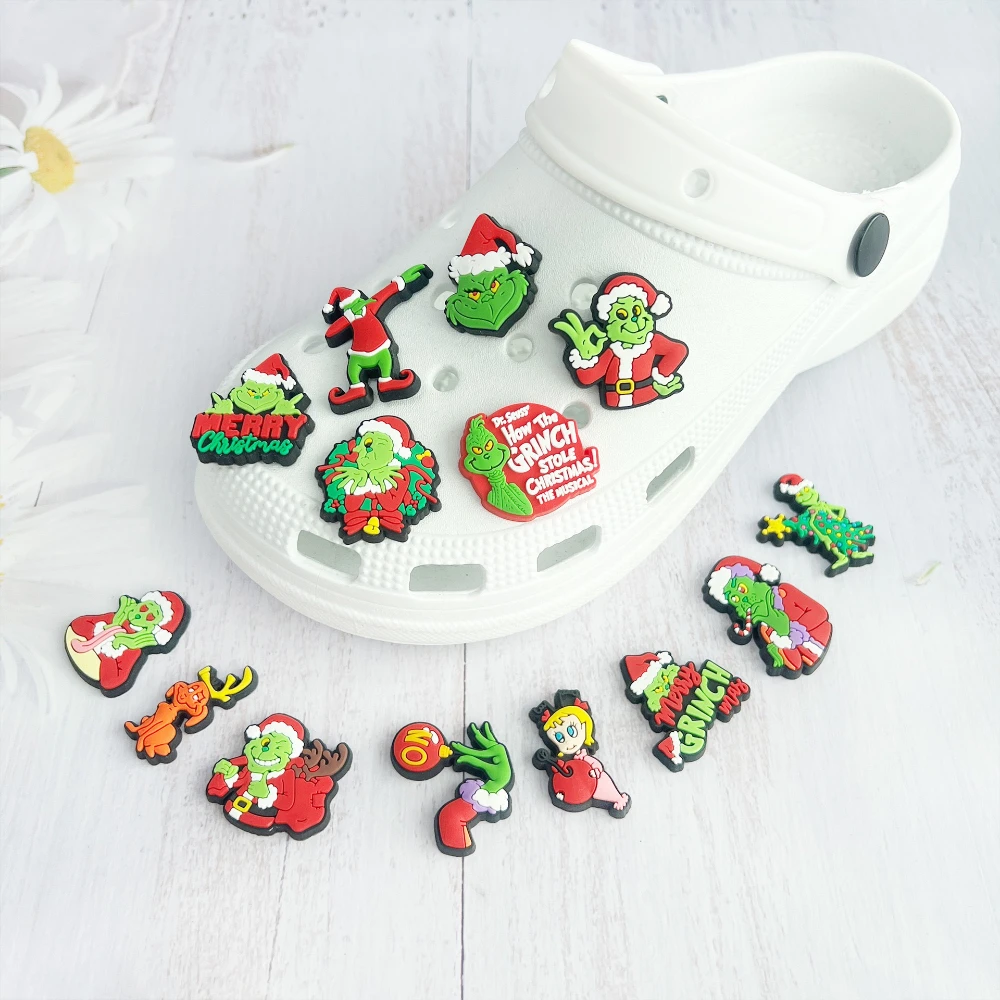 14 pezzi nuove scarpe di natale Charms accessori Fit Clog Backapck braccialetti scarpa decorare fibbia gioielli fatti a mano feste bambini Gif