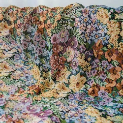 Retro Classic Yarn Dyed Jacquard Fabric Thick Sofa Luggage Dress Making Floral Decoration Fabric 50cmx150cm