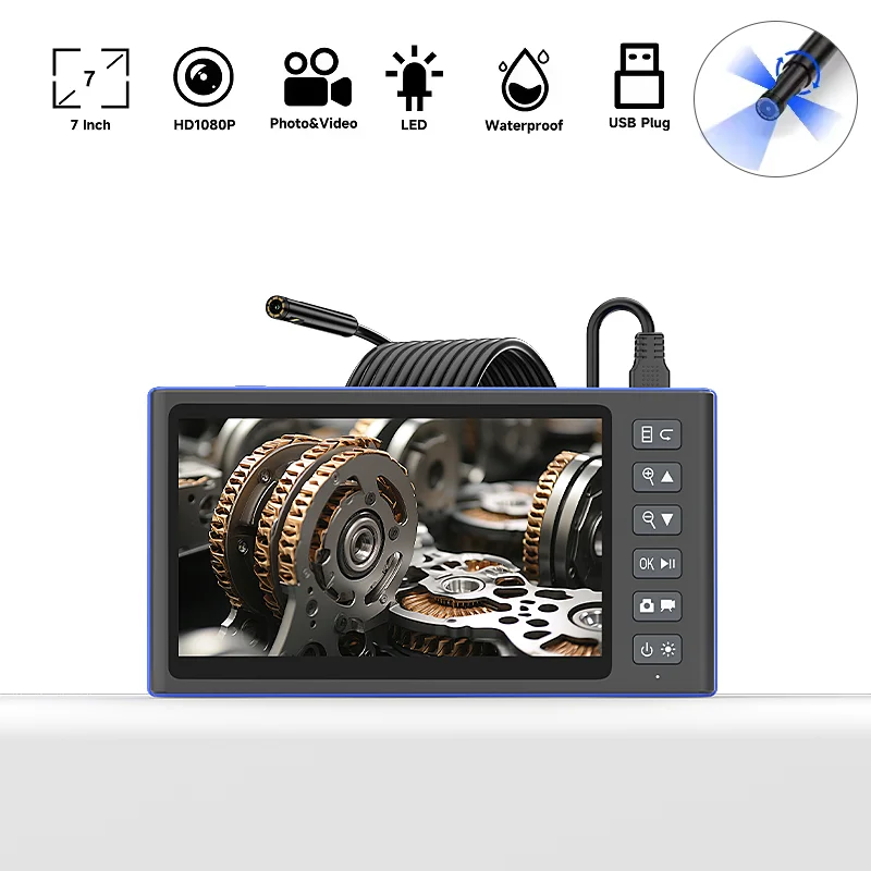 Camera Endoscope Single Dual Triple Lens 7‘’IPS Screen Borescope with Lights Waterproof For Sewer&Pipe Inspection