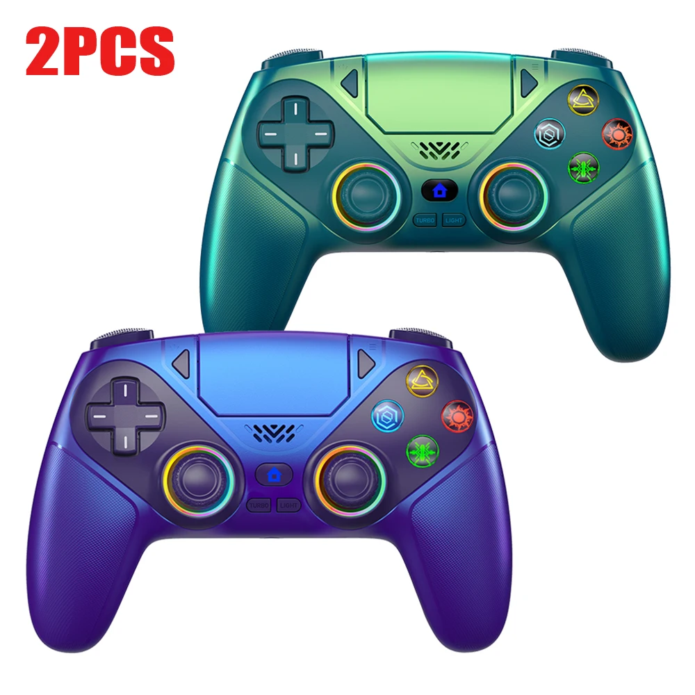 RGB Kabelloser Gamepad, für Playstation 5/PS5 Controller, mit Turbo Dual Sense Vibration und Programmierfunktion, 3D-Gaming-Controller-Konsole