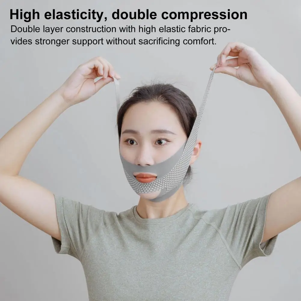 Fascia per il lifting del viso per la mascella del mento Maschera antietà per il viso Traspirante Benda dimagrante per il viso Strumento di bellezza per la cura della pelle