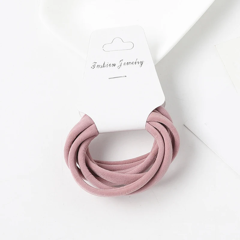 6Pcs Women Solid Colors Hair Bands Basic Hair Ties Girl Elastic Headband Hair Ring Simple Scrunchies Accessories Ponytail Holder