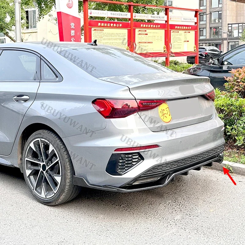 For Audi A3 8Y Sline Sedan 2020-2025 Rear Bumper Diffuser Splitters Spoiler Back lip Auto pa body kit