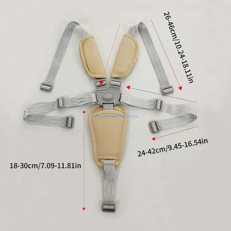 K9FF Nylon 5-Point Safety Harness Belt Adjustable Straps for Baby High Chair Strollers