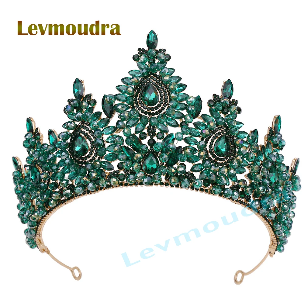 

Levmoudra Tiara Crown for Women, Wedding Tiara for Bride, Crystal Princess Headpiece, Girls Quinceanera Prom Pageant Crown