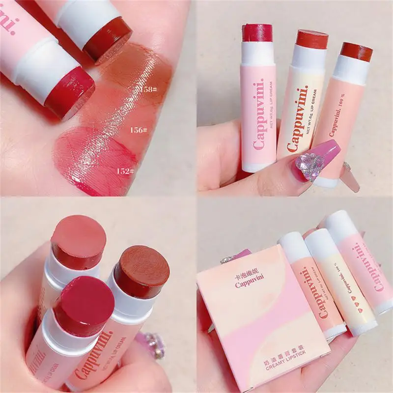 1/3pcs Colored Jelly Lipstick Waterproof Moisturizing Nourishing Lip Glaze Long Lasting Color Lock Lip Tint Beauty Cosmetics