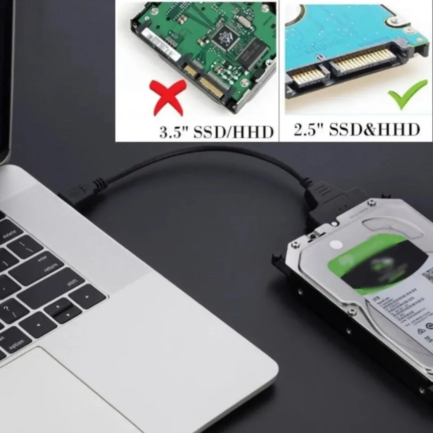Cable USB 3,0 a Sata Adaptador SATA a USB 3,0/2,0 hasta 6 Gbps para disco duro SSD HDD externo de 2,5 pulgadas Adaptador SATA 3 de 22 pines