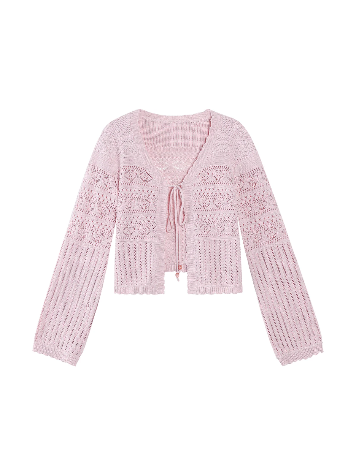 

Нежный диффузный вязаный открытый кардиган с южным оленем, жилет с ремешком, комплект из двух предметов, новинка 2026, женский весенний модный корейский длинный сарафан...