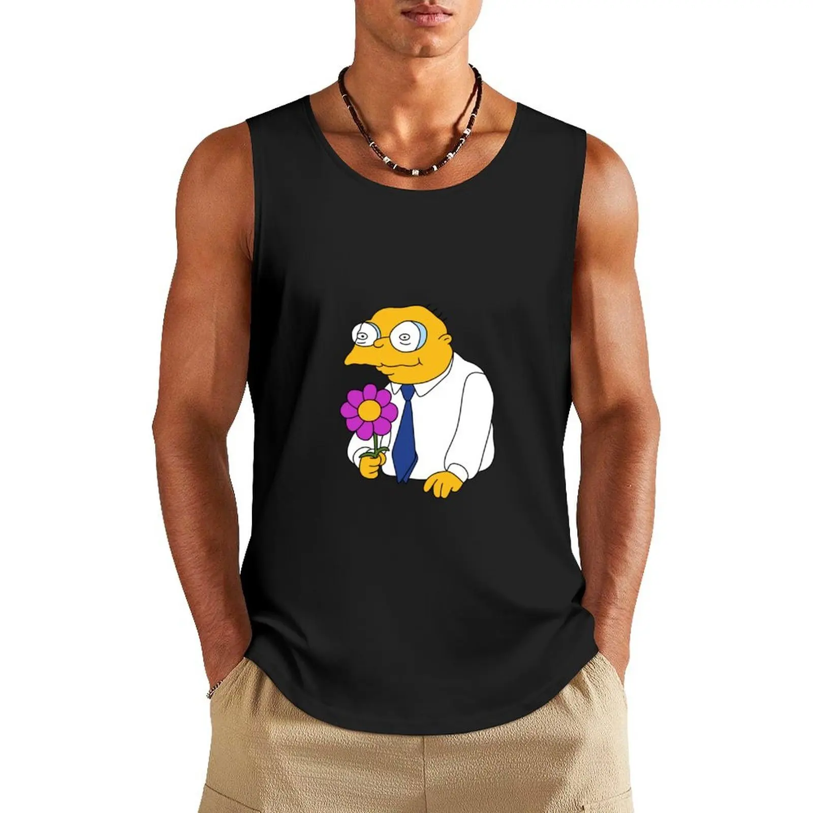 

Moleman in love with a flower Tank Top sleeveless gym shirt man fitness t-shirts for Men's gym gym clothes man