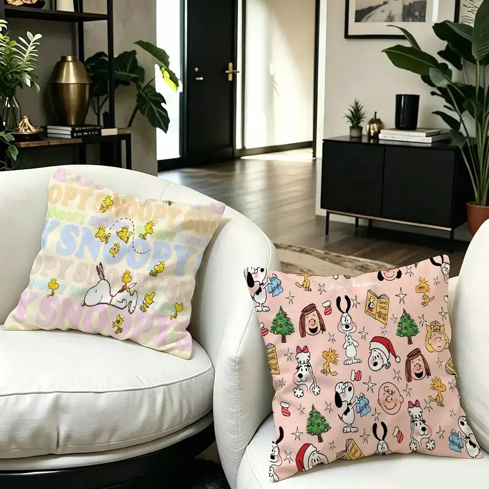 Cartoon Snoopy Pillow Cushion Cover Pillowcase Living Room Sofa Home Decor Customized