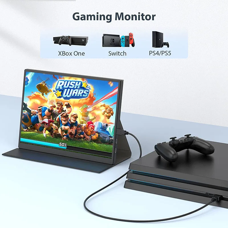 Imagem -04 - Fhd Portátil Ips Monitor Portátil Monitor de Jogos Pequenos Computador pc Telefone Mac Xbox Ps4 Usb c Hdmi 10.5 1920x1280