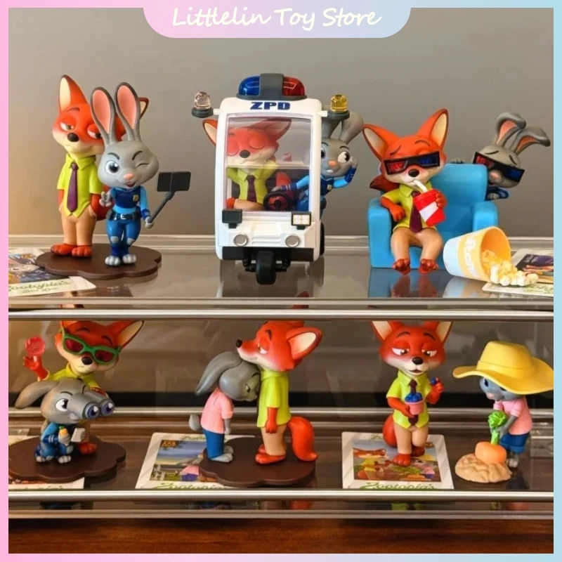 

Подлинная 52 игрушки Zootopia 2 Best Duo, новая слепая коробка, аниме-фигурки Джуди и Ника, коллекционная модель, орнамент, загадочная коробка 520, подарок-сюрприз