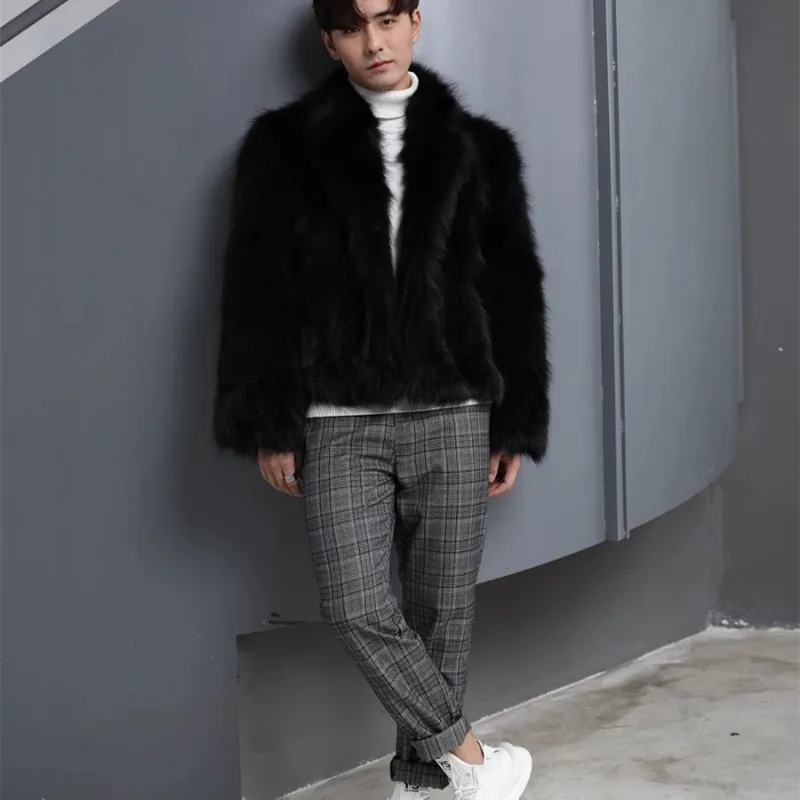 Men's Winter Tops Coat Faux Fur Eco Thickened Warm Vintage Simple Comfortable Loose Casual Design Fashion Soft Niche Versatile