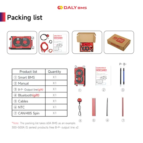 Daly BMS Smart BMS LiFePo4 4S 12V BMS 8S 24S 72V 48V 16S 40A 60A 100A 150A 200A 250A 300A 3.7V Li-Ion BMS 7S 13S 14S 3.2V BMS - Image 5