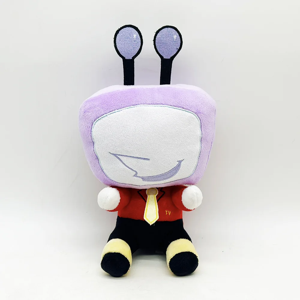 Anime DELTARUNE Tenna Plush Triangle Rune Plush Toy Doll 27cm Cute Purple TV Man Handheld Microphone Collection Toy For Kid Gift