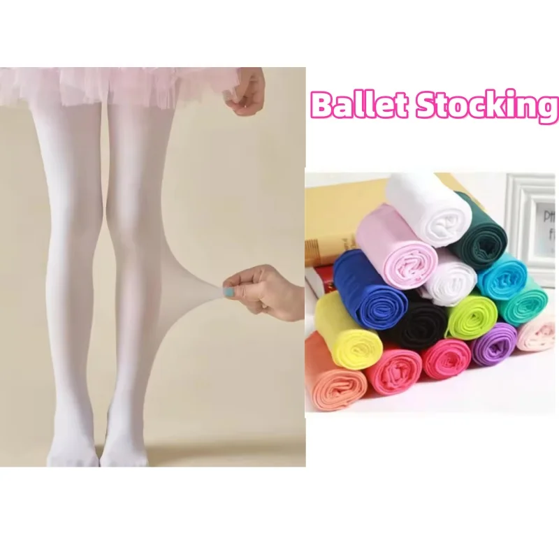 Spring Autumn Candy Color Child Pantyhose Ballet Dance Tights for Princess Girls Student Stocking Velvet Solid White Kids Tights