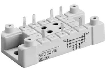 

SKD53 Three Phase Bridge Rectifier Module 53A 1600V G26 Case for AC/DC Conversion