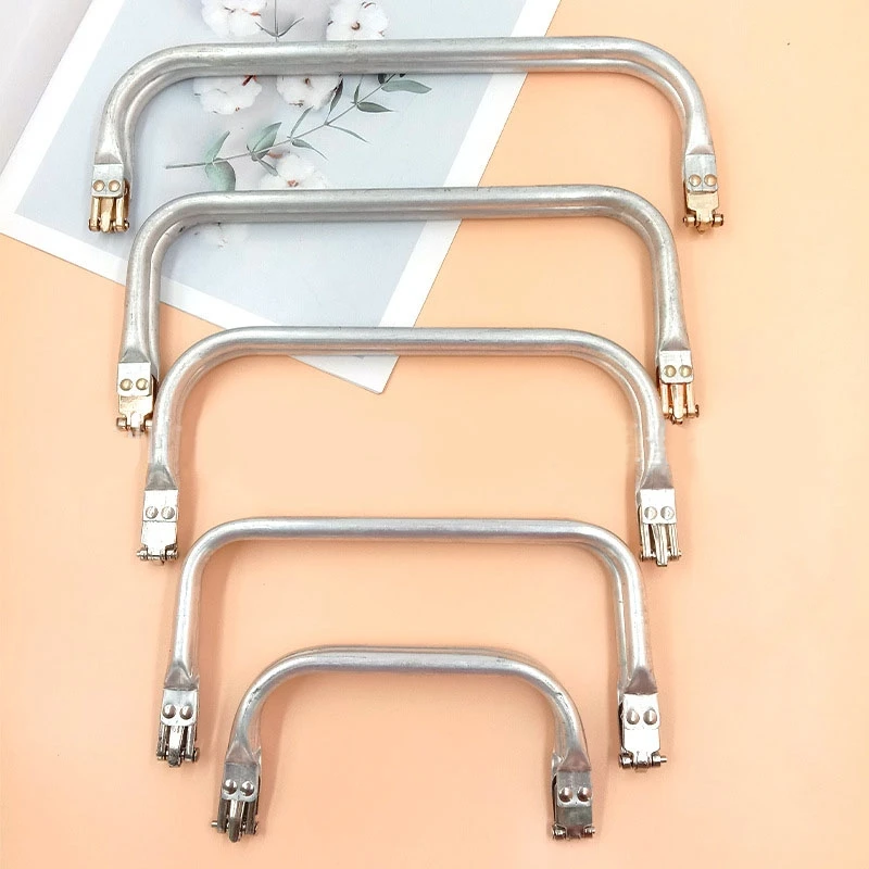 DIY Silver Metal Bag Frame Geometric Aluminum Pipe Clamp Bag Frame For Purse Backpack Bag Accessories Multifunction Sewing Craft