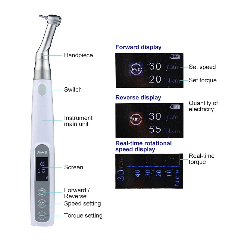 Dentals Implants Motor 16pcs Screwdrivers Electric Wireless Torque Driver Contra Angle Wrench view 3