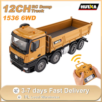 HUINA 1536 RC Dump Truck 1:14 8WD Large Alloy Remote Control Engineering Eight Wheel Heavy-Duty Dump Truck Model Boys Gifts