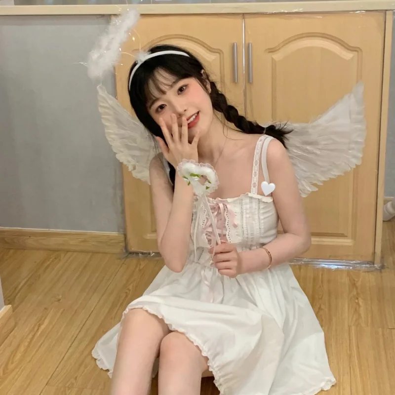 Angel Feather Wings + Headband - Cosplay Prop Kit ulasan dan harga