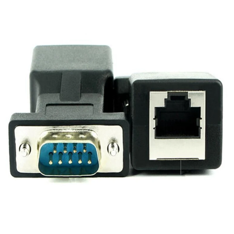 4 Pack VGA Extender Male To RJ45 CAT5 CAT6 20M Network Cable Adapter COM Port To LAN Ethernet Port Converter