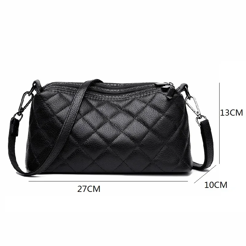 Luxury Genuine Leather Women's Crossbody Bags Plaid Tote Bags for Women Larger Capacity Cell Phone Bag Designer Female Handbags