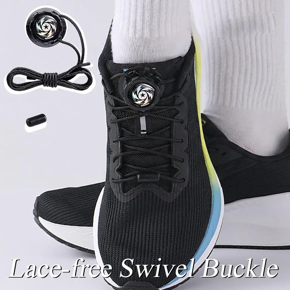 1 Pair Shoe Laces For Sneakers No Tie Shoelaces Swivel Buckle Men And Women Leisure Lazy Shoes Lace Accessories Free Knob