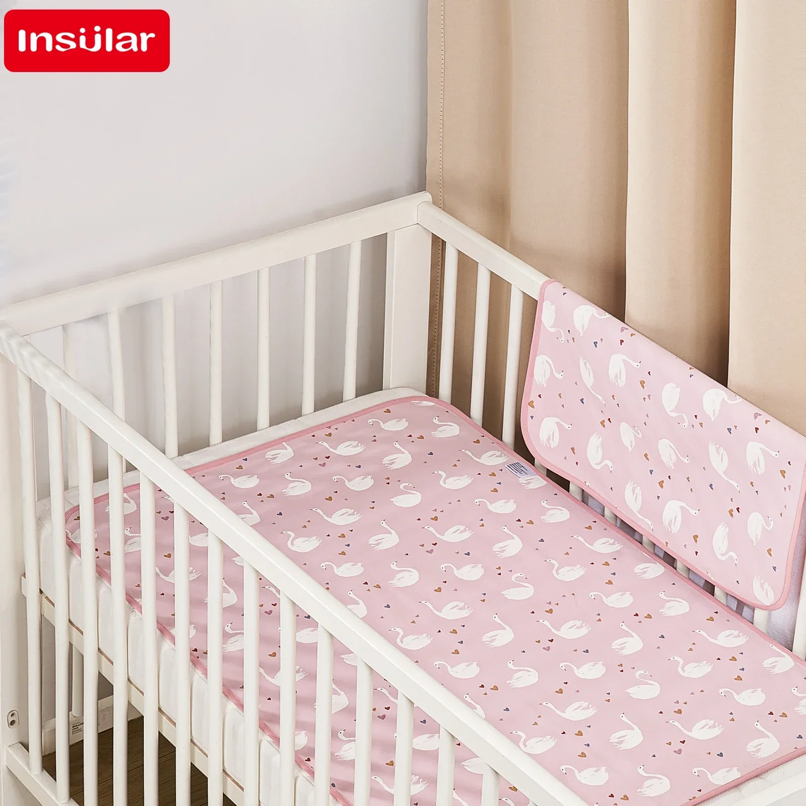 Newborn Waterproof Crib Pad Baby Washable Changing Mat 5 Layers Portable Foldable Compact Urine Pad  Baby Changing Pad