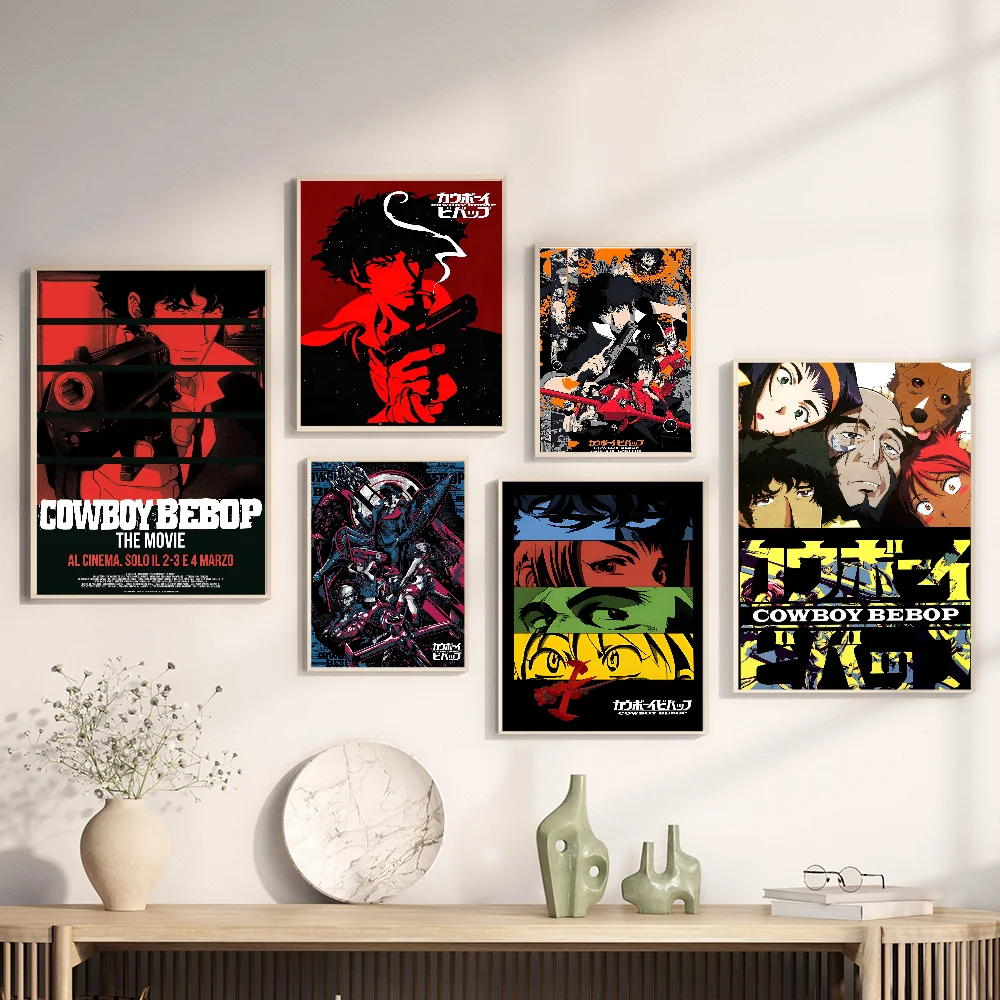 C-Cowboy Bebop Anime Posters Sticky HD Quality Wall Art Retro Posters For Home Kawaii Room Decor