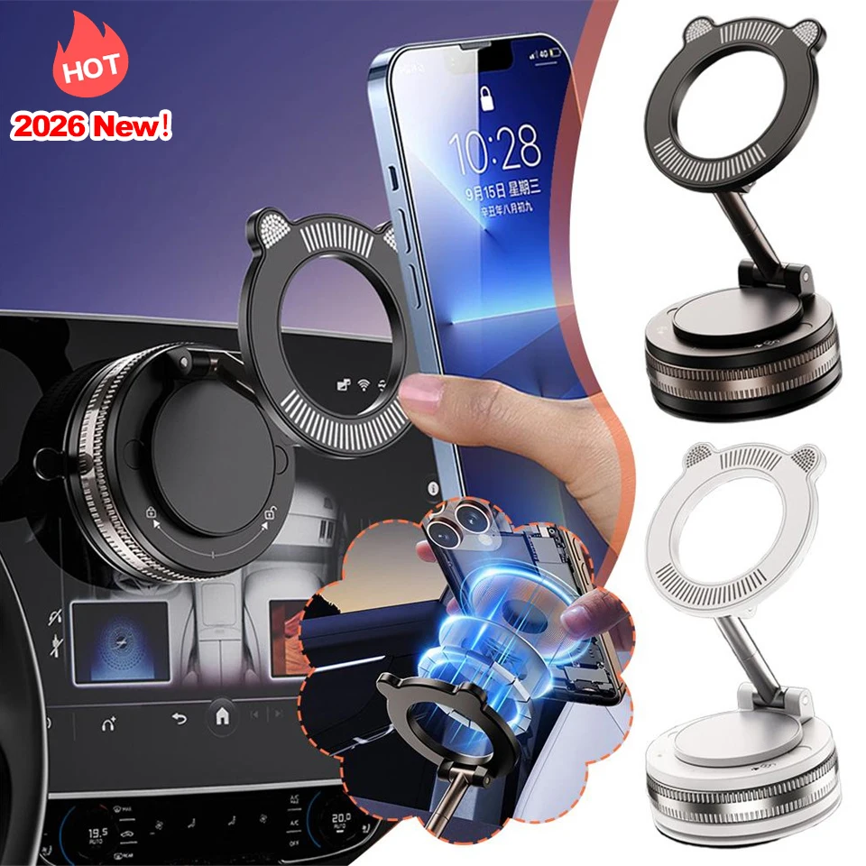 

Новый 360° ° Поворотный и регулируемый для автомобильного магнитного держателя телефона MagSafe с сильными магнитами класса QY66 Складная подставка для вакуумной присоски