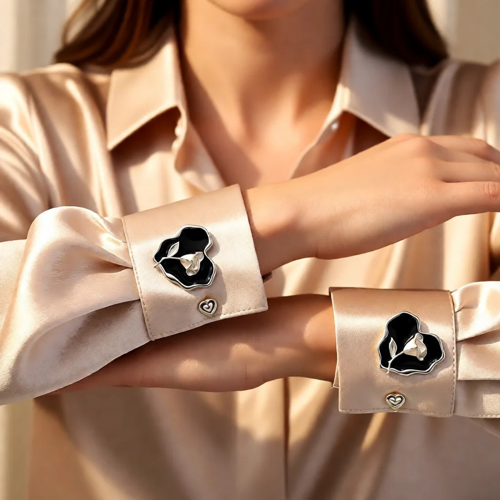 2 Pièces – Cache-boutons Cœur Tendance de Haute Qualité pour Vêtements DIY, Décoration de Boutons en Alliage pour Manches de Chemise