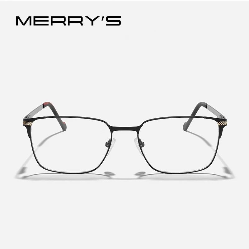 MERRYS DESIGN Men Titanium Alloy Business Style Glasses Frame Male Square Ultralight Eye Myopia Prescription Eyeglasses S2567