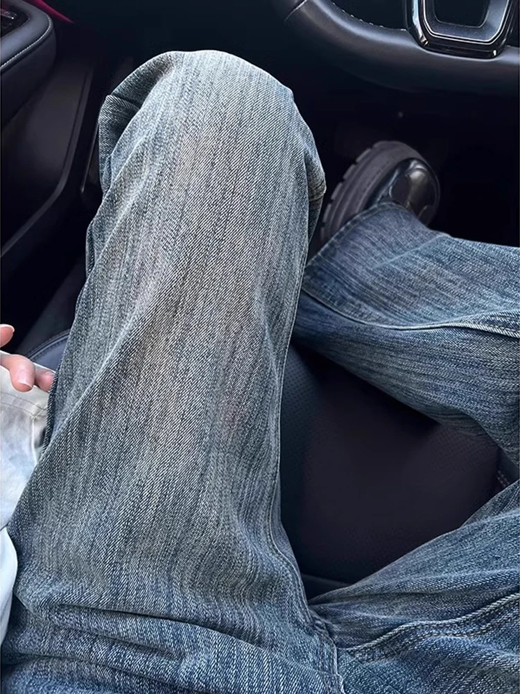 

Cleanfit Soft Denim Men's Jeans Bamboo Fiber Straight Leg American Retro Blue Flared Pants Spring Youth Wear Polyester Cotton