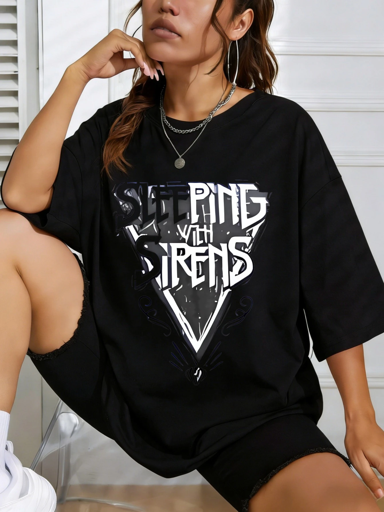 

Womens Oversized Cotton Graphic T Shirt 'Ping with Irons' Print - Casual Summer Short Sleeve Tee, Gift for Her, Streetwear
