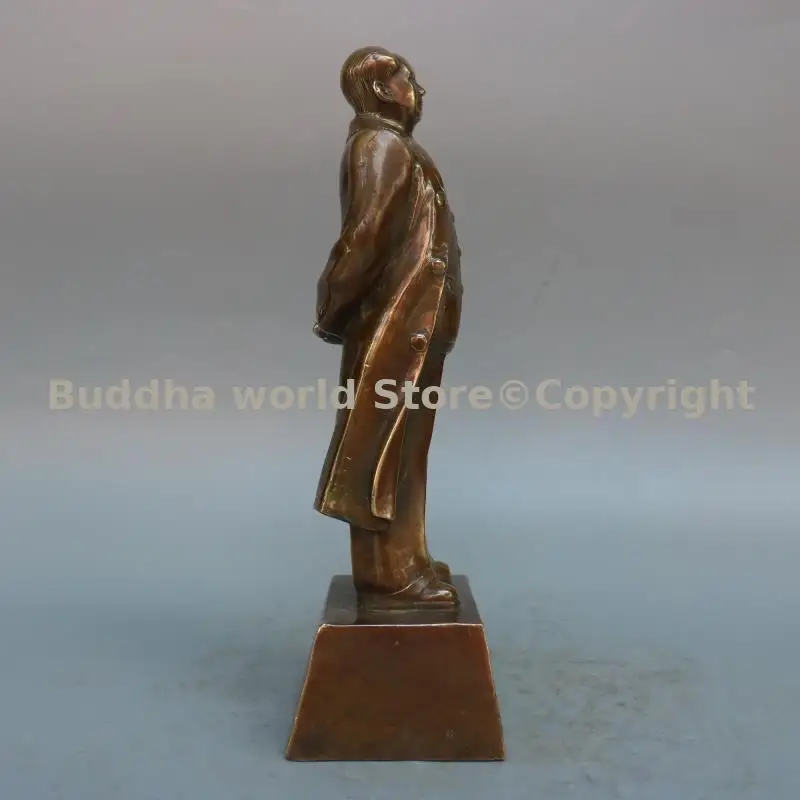 24CM Bronze sculpture Collection World War II CHINA BEIJING leader Revolutionist MAO ZEDONG statue Anti-Fascist War Red Army