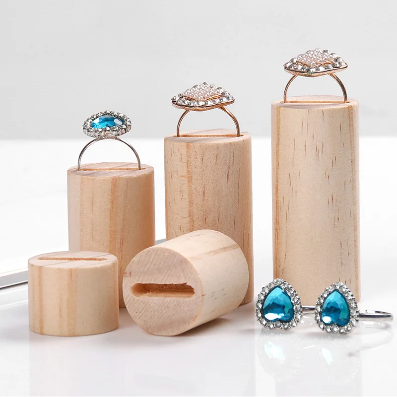 Wood Jewelry Ring Display Holder Stand Set Ring Organizer Elegant Jewelry Packaging for Store Exhibition for Jewellery Selling