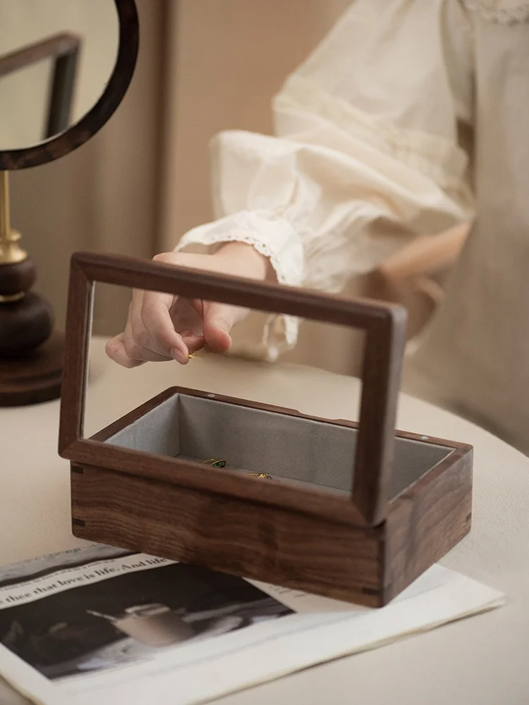 

Высококачественная деревянная шкатулка для украшений малого размера, вмещает браслеты, эстетичная, ручной работы, с бархатным внутренним покрытием