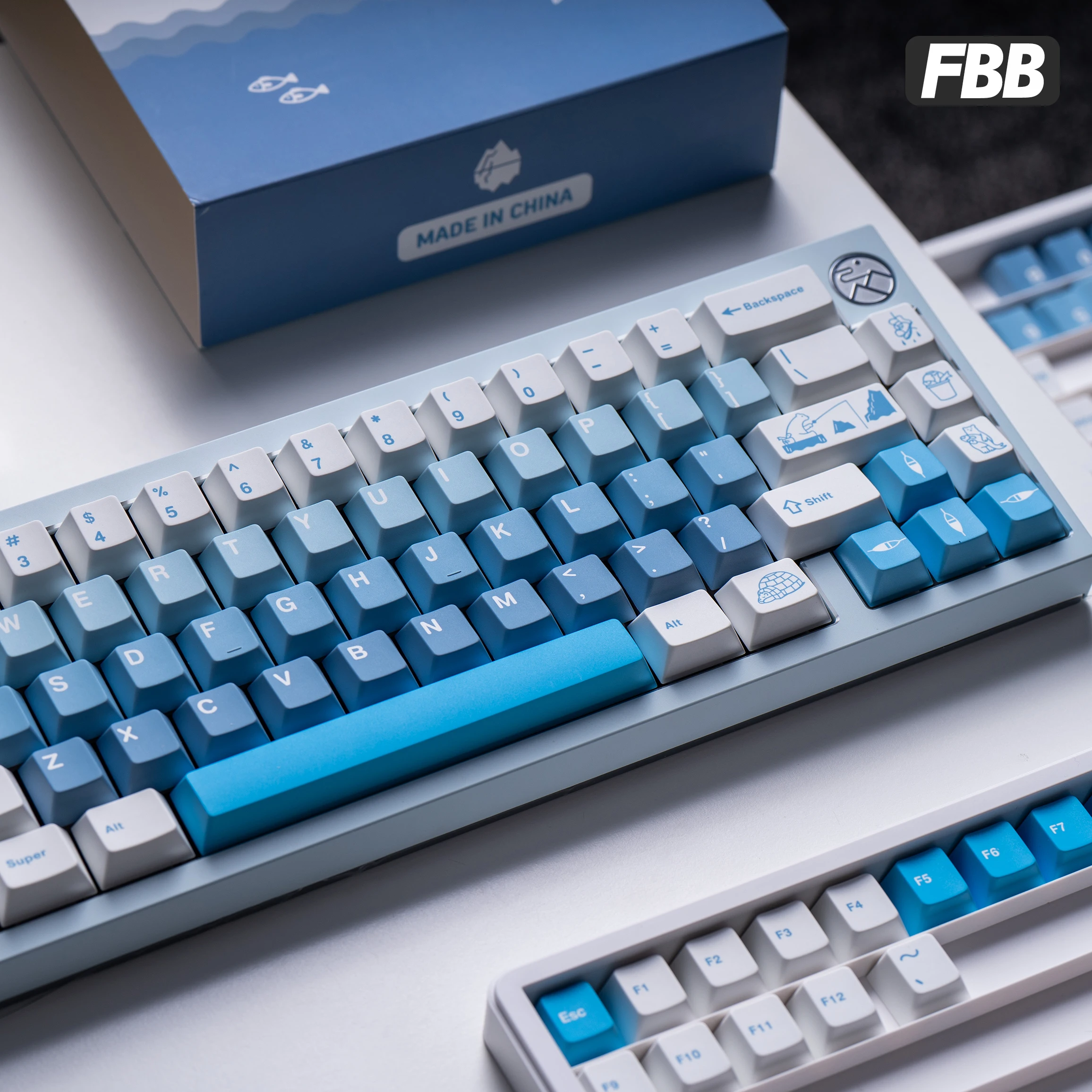 FBB Keycaps Polar Bear Theme PBT MX Switches For Mechanical Keyboard Keycap Christmas Cute Gift For Lovers and Friends Full Set