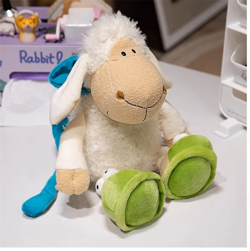 NICI Sleeping Sheep Plush Toy Cute Soft Cartoon Animal Doll Cuddly
