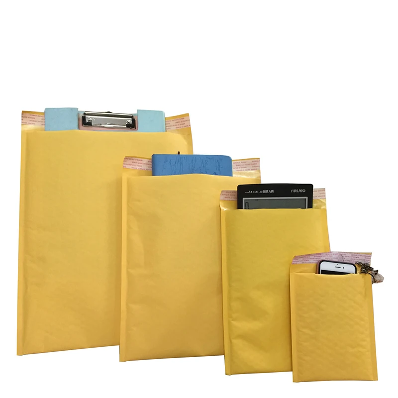 10 Pack Self-Sealing Golden Yellow Bubble Envelope Padded Mailing Envelope Logistics Express Packing Book Clothing Packaging Bag