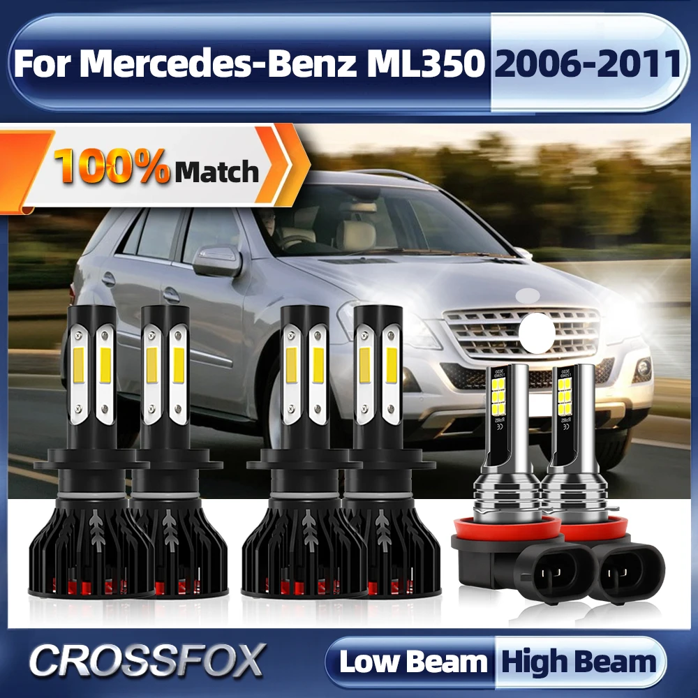 360W H7 LED Canbus reflektor samochodowy 60000lm reflektor samochodowy H11 żarówki do lamp przeciwmgielnych dla Mercedes-Benz ML350 2006 2007 2008 2009 2010 2011