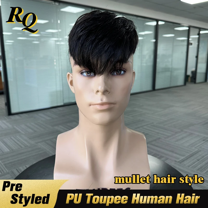 بو الشعر المستعار للرجال البوري قبل نصب الرجال الشعر المستعار 100% شعر بشري حقيقي بولي Base قاعدة الشعر المستعار نظام استبدال الشعر قطعة Protesis الذكور