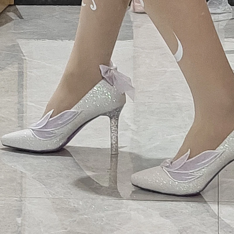 Gioco Honkai Star Rail Cyrene Scarpe Cosplay Donna Lolita Matrimonio Scarpe con tacco alto in cristallo Festa di carnevale in maschera