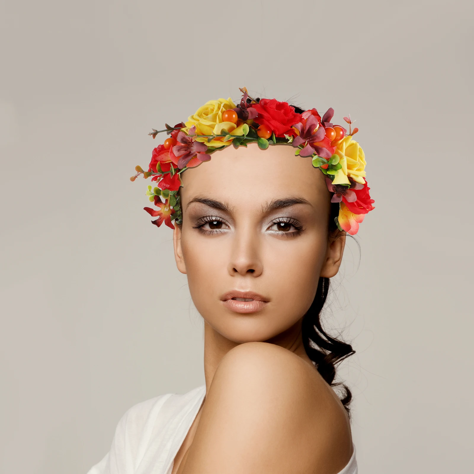 

1pc Rose Headband Flower Hair Hoop Party Costume Accessory Bridal Headband For Wedding Carnival Masquerade Photo Props