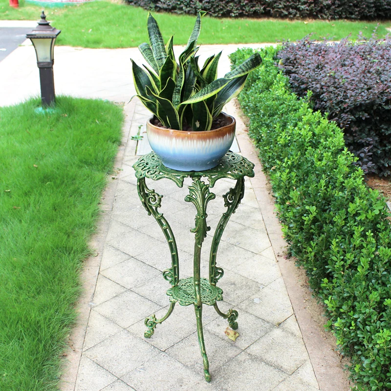 

Retro cast iron flower stand,tray, classical pattern decorative ornament, grocery garden, outdoor courtyard flower pot stand